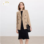 Khaki suit + black dress / S