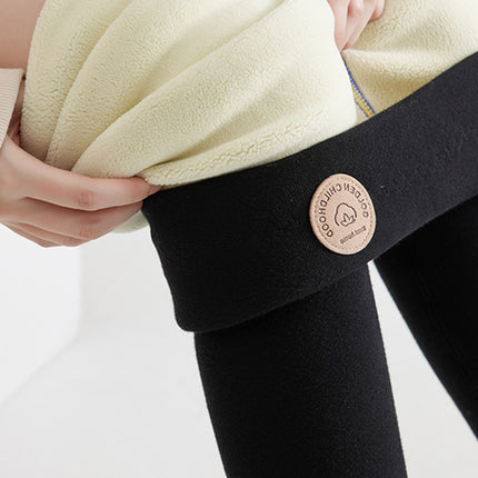 Cold-Resistant and Warm Cashmere Leggings for Women's Outer Wear 2025 Winter New Style Fleece-Lined and Thickeneded Small Leggings Cotton Pants