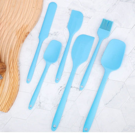Factory in stock silicone baking 6-piece one-piece silicone scraper spatula oil brush household baking tools suit