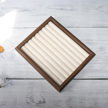 Walnut Color Jewelry Tray Ring Storage Box Solid Wood Ring Plate Earrings Earrings Bracelet Display Jewelry Display Rack