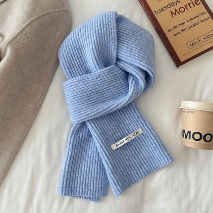 2025 Autumn and Winter New Wool Blended Pure Color Scarf for Female Students Korean Style Simple and Versatile Warm Couple Scarf