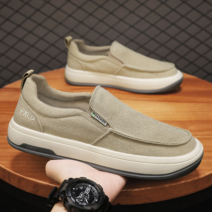 Canvas Men's Shoes Summer Breathable Thin Slip-on Cloth Shoes Men's Casual Driving Trendy Shoes 2024 New Arrival