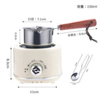 White electric stove + 150ml small pot + small spoon