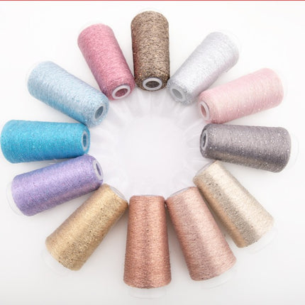 silk yue/diy hand-woven wool ball sweater line magic color gold and silver sequin line wrapped flower colorful companion wiring