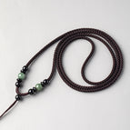 Oil green jade-brown rope-fixed