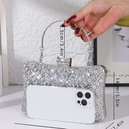Cross-Border Fashion Rhinestone Evening Clutch Bag European and American High-End Retro Handbag Evening Party Diamond-Encrusted Handbag