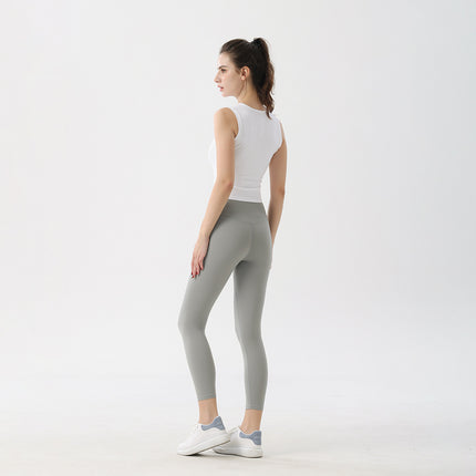 No Embarrassment Line Ankle-length Pants Yoga Suit High Elastic Quick-drying Women's Hip-lifting Tight Pants High Waist Naked Fitness Exercise