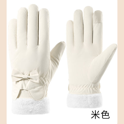 New Cycling Gloves for Women in Winter, Warm and Windproof, Riding Electric Bikes, Skiing, Waterproof, Velvet, Thickeneded, Cold-Proof and Touch-Screen