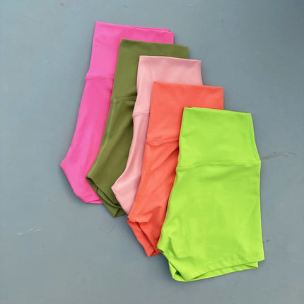 Dopamine Color Yoga Shorts Tight-Fitting High-Elastic Breathable Nude Sports Three-Point Bottoming Shorts Safety Pants