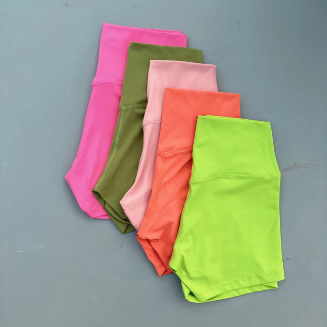 Dopamine Color Yoga Shorts Tight-Fitting High-Elastic Breathable Nude Sports Three-Point Bottoming Shorts Safety Pants