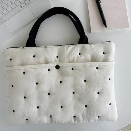 Polka Dot Quilted Bunny iPad Storage Bag Laptop Bag 11inch 13inch Inner Liner Protective Sleeve Portable Cute and Fun