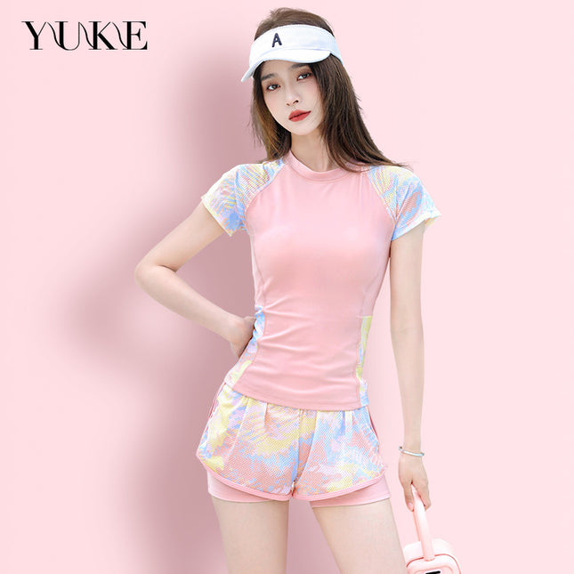 Women's Swimsuit for Hot Springs, Slimming and Tummy-Concealing, 2026 New Model, Two-Piece, Conservative, Student Professional Sports Square-Leg Swimwear