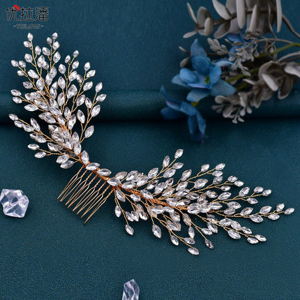 Youlapan European and American Style Silver Shiny Hair Accessories Handmade Rhinestone Hair Comb Chinese Style Banquet Dress Headpiece Wholesale Hp276