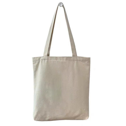Fashion Harajuku Solid Color Canvas Shopping Bag Korean Women's College Shoulder Bag Canvas Bag Large Capacity Commuter All-match