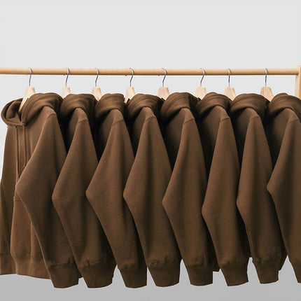 350g spring and autumn thin chocolate color sweater women's brown hooded coat caramel color loose hoodie autumn and winter