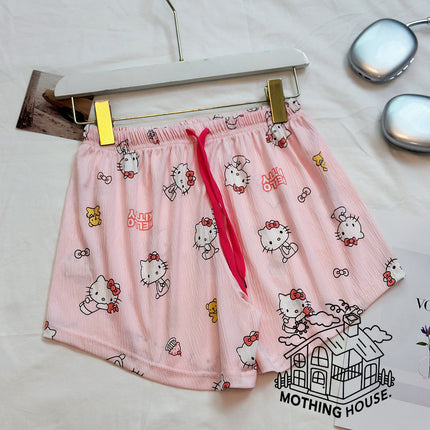 Summer Thin Love Shorts Women's Korean-style Loose Loose Loose Waist Sweet Cute Student Casual Home Pants Pajama Pants
