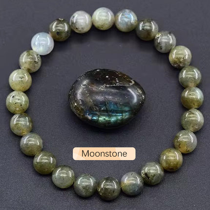 SHINE/TEMU Cross-border Natural Stone Agate Crystal Beaded Bracelet Apatite Lapis Lapis Bracelet for Men and Women