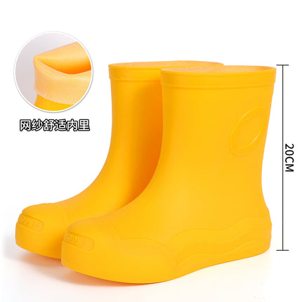 Cross-Border Hot-Selling Fashionable Mid-Calf Women's Rain Boots New Outdoor Waterproof Shoes Non-Slip Casual Water Boots Women's Rain Boots Rubber Shoes