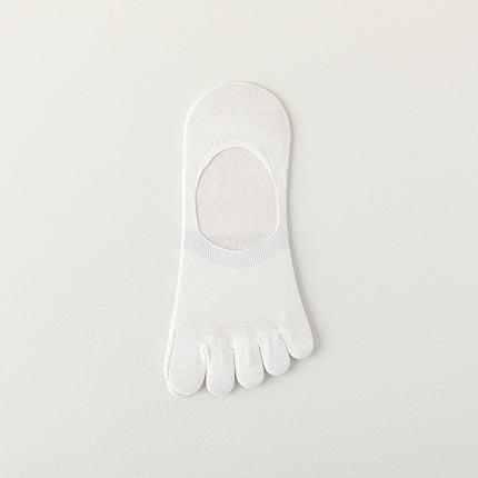 Finger socks men's solid color leisure boat socks spring and summer breathable thin cotton antibacterial deodorant socks summer toe socks