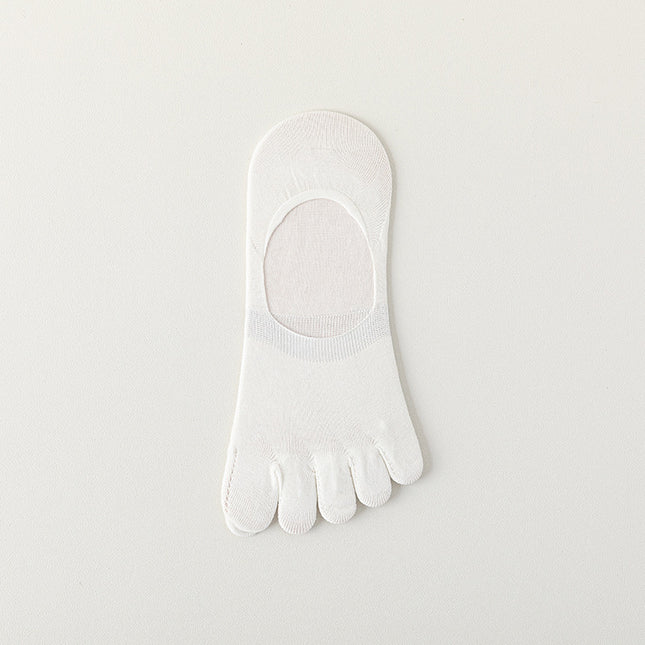 Finger socks men's solid color leisure boat socks spring and summer breathable thin cotton antibacterial deodorant socks summer toe socks