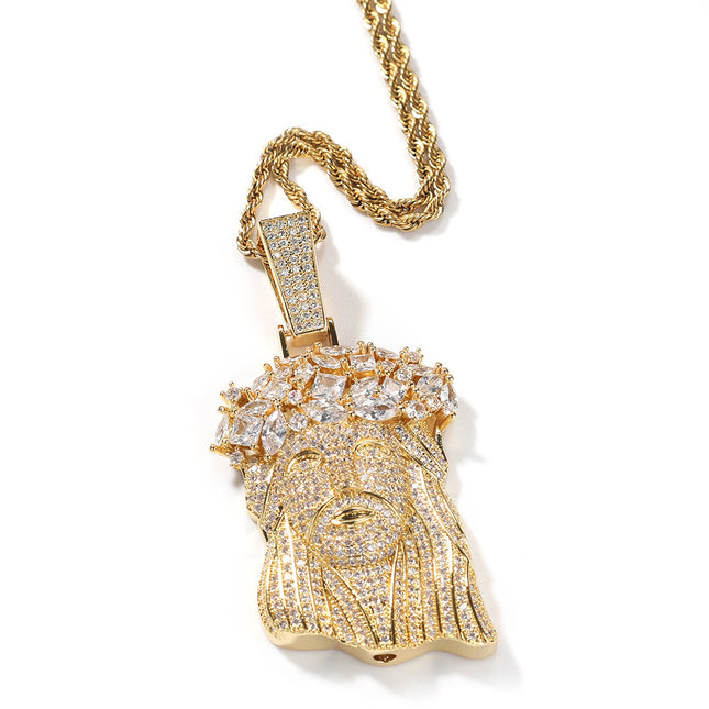 Cross-border Europe and the United States new hip-hop copper inlaid zircon full diamond portrait personality men's pendant manufacturers a generation of hair