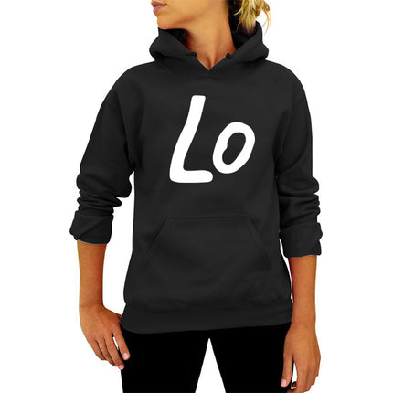 Ebay/wish Amazon Foreign Trade Cross-border LO Letter Printing Hooded Wear Autumn and Winter European and American Women's Jacket