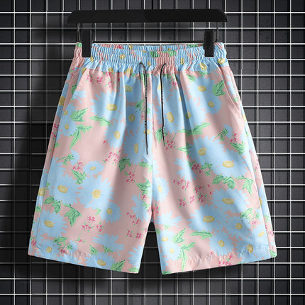 Hawaii Seaside Casual Shorts Men's Summer Ins Flower Pants Couple's Beach Pants Fashionable Loose Sports Pants