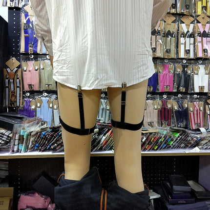 Men's and women's socks clip shirt anti-wrinkle non-slip fixed clip elastic high elastic leg ring non-slip garter belt