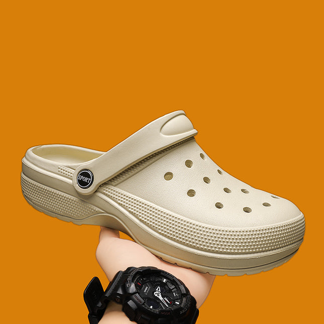 Hole Shoes Men's Sandals Summer Outer Wear Beach Shoes Men's Casual Breathable Slippers Two Wear One Pedal Garden Shoes
