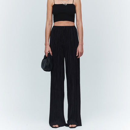 Gao Mei in! Miyake Style Pants Pleated Sag-feeling Tight Waist One-piece Naked-feeling Paper Slimming Air Pants