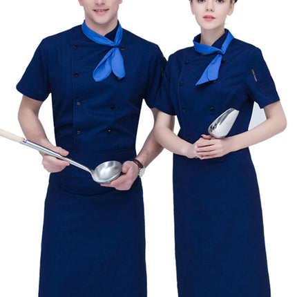 Sun Honglei Same Style Summer Chef Clothes Short-sleeved Breathable Hotel Catering Kitchen Work Clothes Men's and Women's Long-sleeved suit Clothes