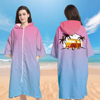 Free size 75*112 cm / Zipper pocket style-gradient pink blue