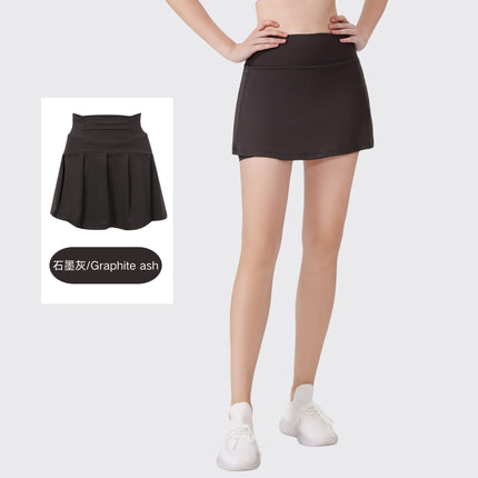 [in Stock] Ld Yoga Spring/Summer Short Skirt Anti-Exposure Fitness High-Waisted Sports Quick-Dry Training Tennis Pleated Skirt