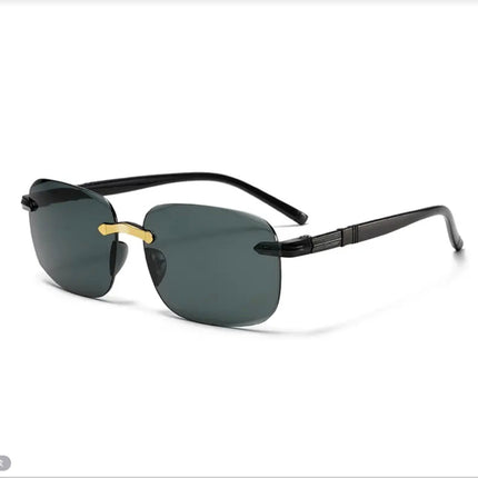 Frameless Edge-Cut Trendy Sunglasses, Fashionable Driving Anti-Uv Glasses, Douyin Live Broadcast Sunglasses for Men and Women