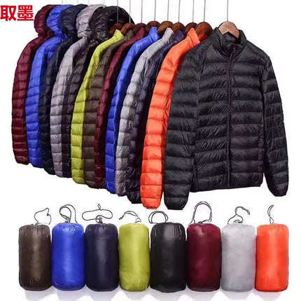 2024 new lightweight cotton-padded jacket men's slim short Korean fashion brand plus size fashion thin winter coat men's clothing