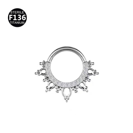 2024 new G23 titanium alloy tassel nose ring ear bone ring carved nose ring explosion puncture jewelry