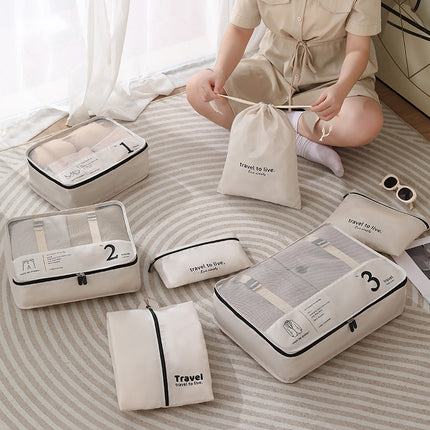 Travel Storage Bag High Beauty Value Seven-Piece Set high quality Waterproof Clothes Finishing Storage Bag Luggage Storage suit