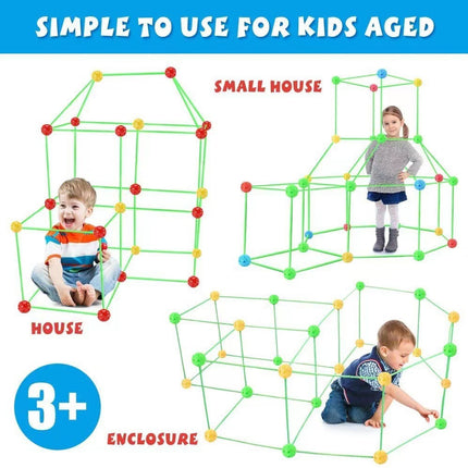 Cross-border DIY mosaic three-dimensional large castle building blocks stick tent straw ball educational toy house