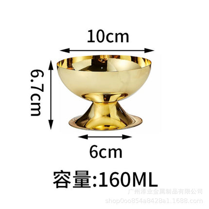 304 Stainless Steel Ice Cream Cup Entry Luxury INS Goblet Pudding Dessert Cup Cocktail Cup Smoothie Bowl Ice Cream Cup