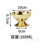 304 stainless steel ice cream cup - short, gold finish