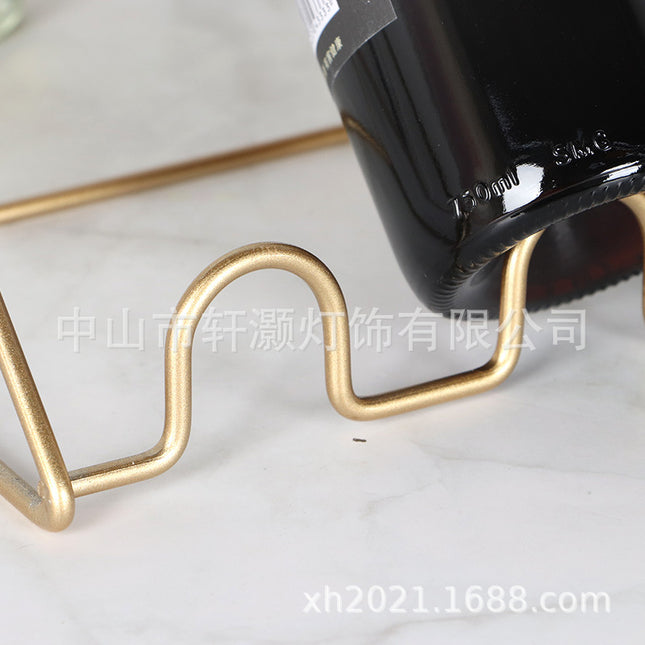 Creative Wire Desktop Wine Rack Bar Table Wine Rack Simple Multi-bottle Wine Rack Storage Rack