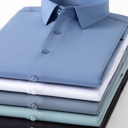 SCS196 Mulberry Silk Men's Shirt Long-sleeved Quality Men's Solid Color Clear Color Business Casual All-match Shirt Shirt