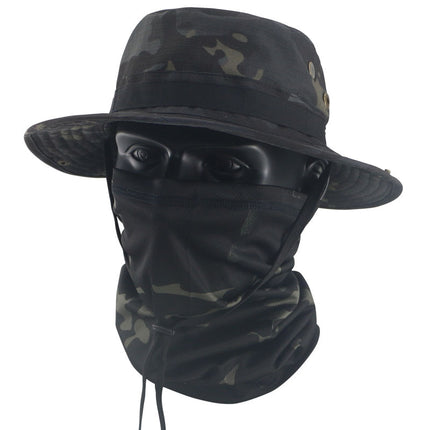 Summer Camouflage Tactical Penny Hat suit Multi-function Magic Hood Fishing Hat Fisherman Hat Sunscreen Breathable Hat