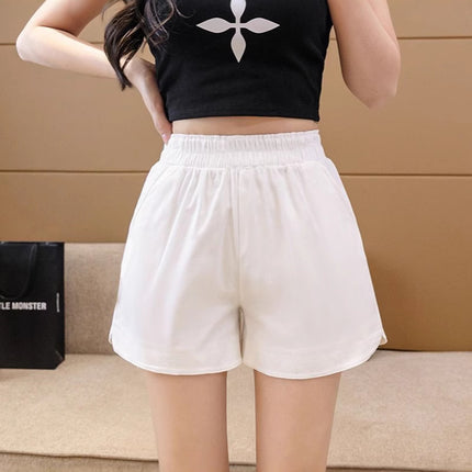 Cotton Shorts Women's Summer New Arrival High Waist All-Match Loose Open Waist Shorts Split A- line Loose Wide Leg Outer Wear Shorts