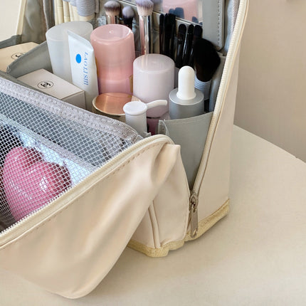 Dry and Wet Separation Thickened Cosmetic Bag for Women Large Capacity Multifunctional Portable Toiletry Bag Can Be Hung as Luggage Handbag