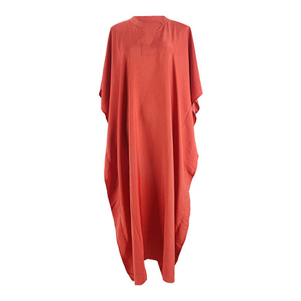 New European and American Style Silky Polyester Loose Long Dress Beach Bikini Swimsuit Blouse Seaside Holiday Sun-protective Shirt Long Gown