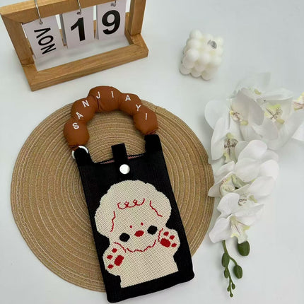 Cartoon Cute Mobile Phone Bag, Cute and Versatile Handbag, Mini Knitted Small Tote Bag, Shoulder Bag, Crossbody Handbag