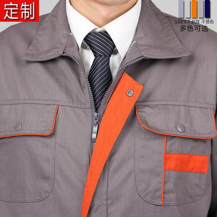 Labor protection clothing work clothes wear-resistant thickened long sleeve suit men's and women's autumn and winter jacket workshop auto repair tooling printing tooling