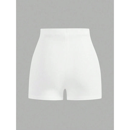 Cross-Border Export New Dropshipping Aliexpress Bottoms High-Waisted Slim Solid Color Shorts