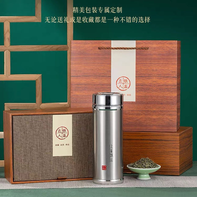 Silver Cup 999 sterling silver liner health cup large capacity vacuum cup snowflake silver tea cup elegant cup lettering